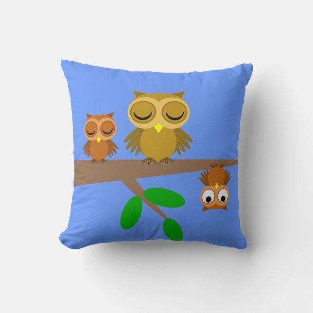Coussin hiboux mignons et drôles (Recto)