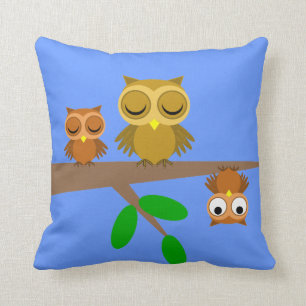 Coussin hiboux mignons et drôles