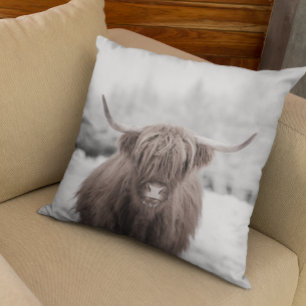 Coussin Highland Cow Scotland Russe Farm