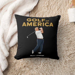 Coussin Hilarious Funny Golf of America Mème Trump Pun