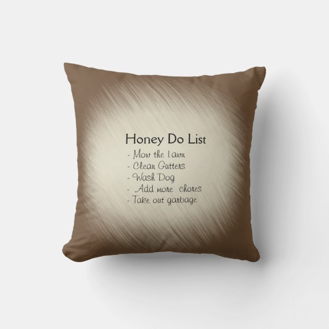 Coussin Hilarious Honey Do, Le Miel Ajoute Du Texte (Recto)