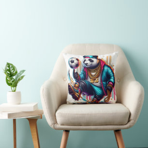 Coussin Hip Hop Panda Football de Soccer Été Sports