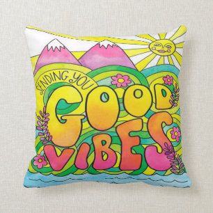 Coussin hippie coloré de conception