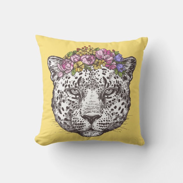 Coussin Hippie de léopard chic (Recto)