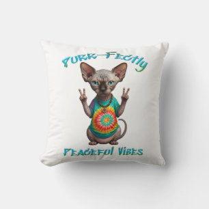 Coussin Hippie paisible Boho Kitten Vibes