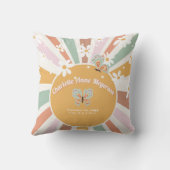 Coussin Hippie Retro les années 70 Sunshine Daisy Bébé sta (Verso)