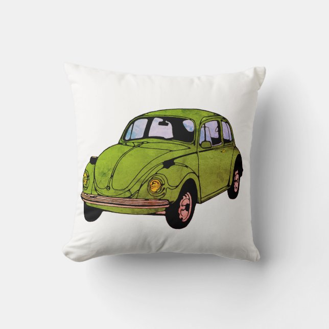 Coussin Hippie Voiture Dessin Poussin (Recto)