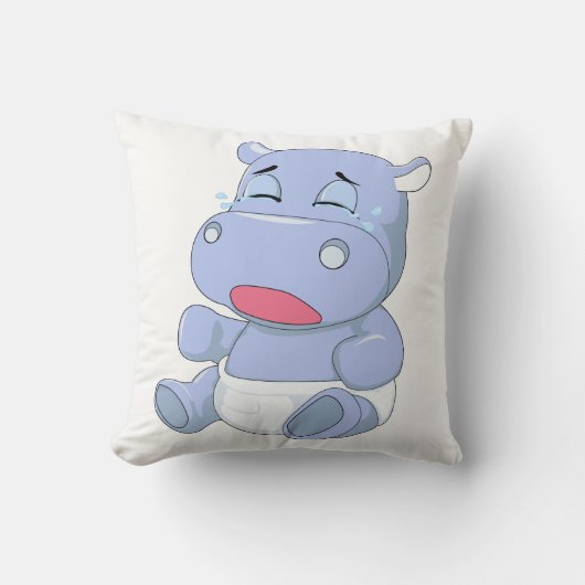 Coussin Hippo bébé pleurant (Recto)