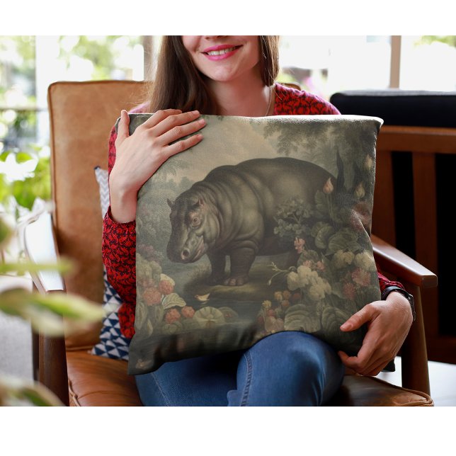 Coussin Hippo botanique vintage (Créateur téléchargé)