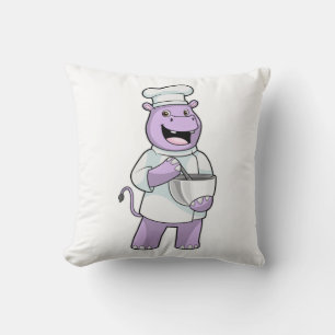 Coussin Hippo comme chef avec bol