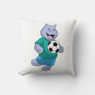 Coussin Hippo comme joueur de football avec Soccer