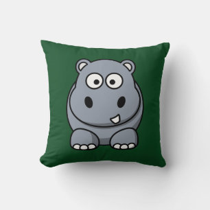 Coussin Hippo sur un Arrière - plan vert foncé