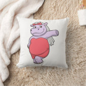Coussin Hippopotame en mariée avec voile et nœud (Couverture)