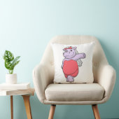 Coussin Hippopotame en mariée avec voile et nœud (Chaise)