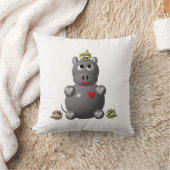 Coussin Hippopotame mignon avec des hamsters (Couverture)