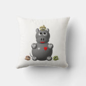 Coussin Hippopotame mignon avec des hamsters (Verso)