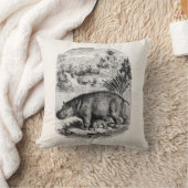 Coussin Hippopotame personnalisé par bébé vintage (Couverture)