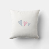 Coussin Hippopotames mignons Trois Coeurs Une Famille Nouv (Verso)