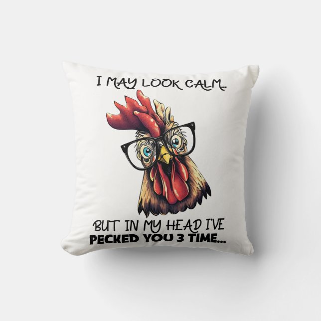Coussin Hipster Rooster Drôle Dire (Recto)