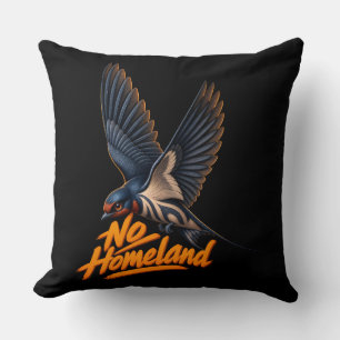 Coussin Hirondelle volante sans patrie Art Pop Liberté