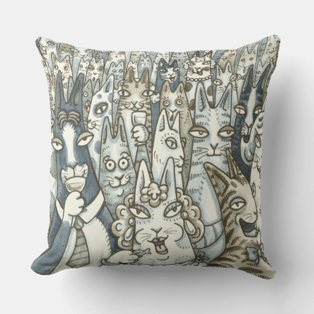 Coussin Hiss N'Fitz CAT PARTY THROW PILLOW (Recto)