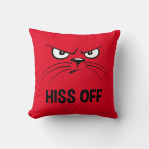 Coussin Hiss Off Drôle de Chat En colère