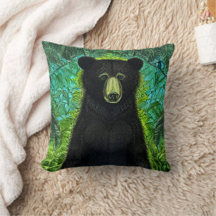 Coussin Histoire amusante Petit ours noir