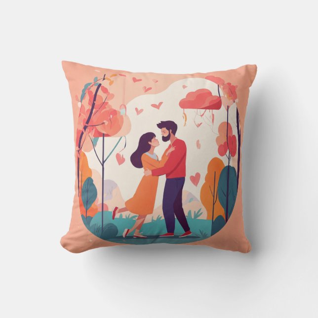 Coussin "Histoire d'amour romantique" (Recto)