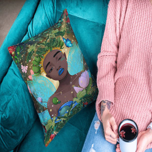 Coussin Histoire magique d'une fée noire afro-américaine
