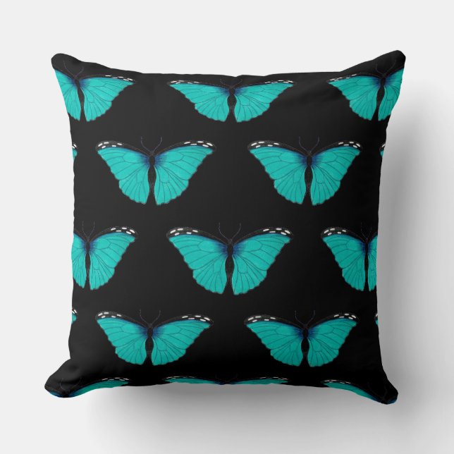 Coussin Histoire naturelle Papillon bleu (Recto)