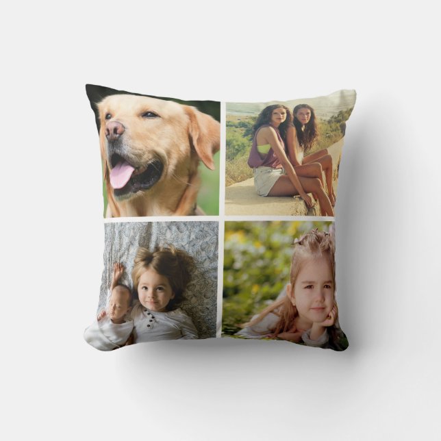 Coussin Histoires de famille Collage photo, Custom Four Ph (Recto)