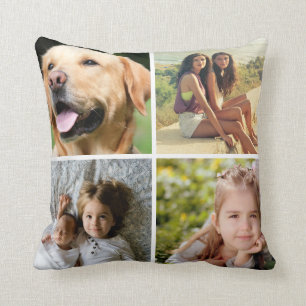 Coussin Histoires de famille Collage photo, Custom Four Ph