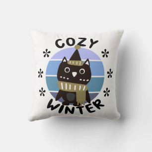 Coussin Hiver agréable, chouette