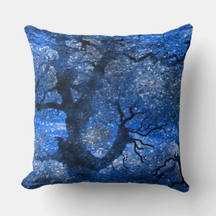 Coussin Hiver Bleu Magique Forêt crépusculaire Jaillir Ore