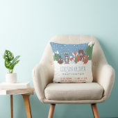 Coussin Hiver Bois Animaux Bébé Statistiques de naissance (Chaise)