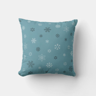Coussin Hiver du flocon de neige bleu