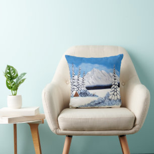 Coussin Hiver enneigé lumineux