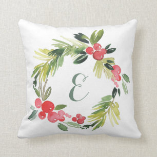 Coussin Hiver épousant le monogramme floral de la