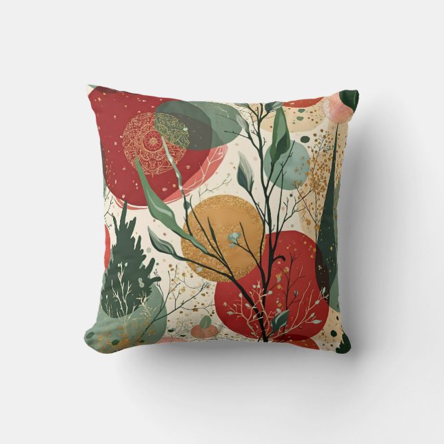 Coussin Hiver / Noël Abstrait Gold Splatter (Recto)