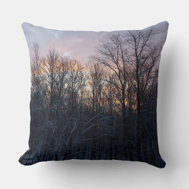 Coussin Hiver Sunrise I Pastel Paysage naturel (Recto)
