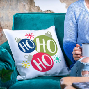 Coussin Ho Ho Ho Festive Noël Noël Noël Noël Fête moderne