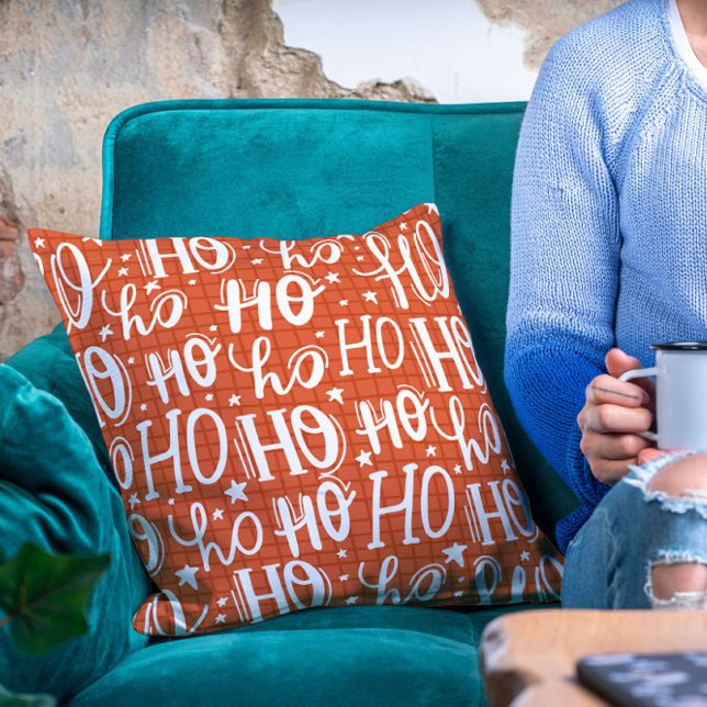 Coussin Ho Ho Ho Noël Vacances Chic Moderne (Créateur téléchargé)