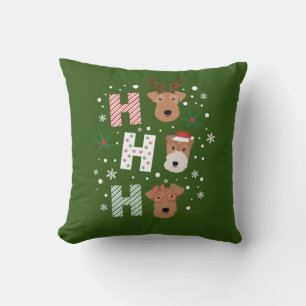 Coussin Ho Ho Ho Welsh Terrier Joyeux Noël