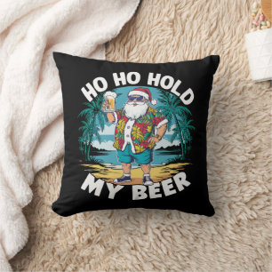 Coussin Ho Ho Tenez Ma Bière Noël en Juillet Été Père Noël