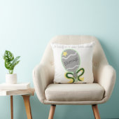 Coussin Hochet bébé argent étoile jaune ruban vert bénédic (Chaise)