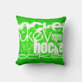 Coussin Hockey ; Grandes vertes néon (Recto)