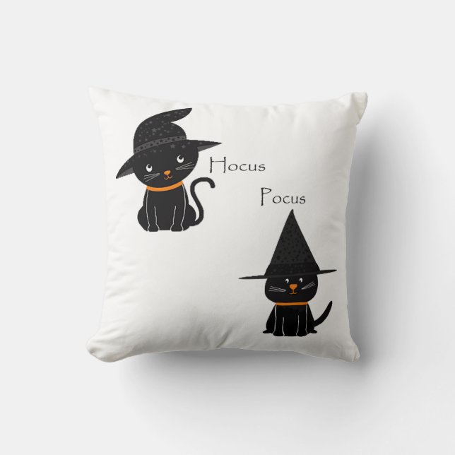 Coussin Hocus Pocus Chats noirs (Recto)