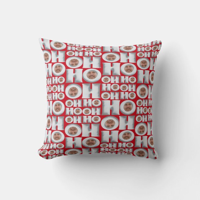 Coussin HoHoHo ! Don de MOI ! Ton visage (Recto)