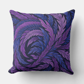Coussin Hokusai Phoenix Cushion | Purple & Blue Feather