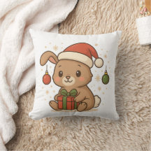 Holiday Bunny in Santa Hat